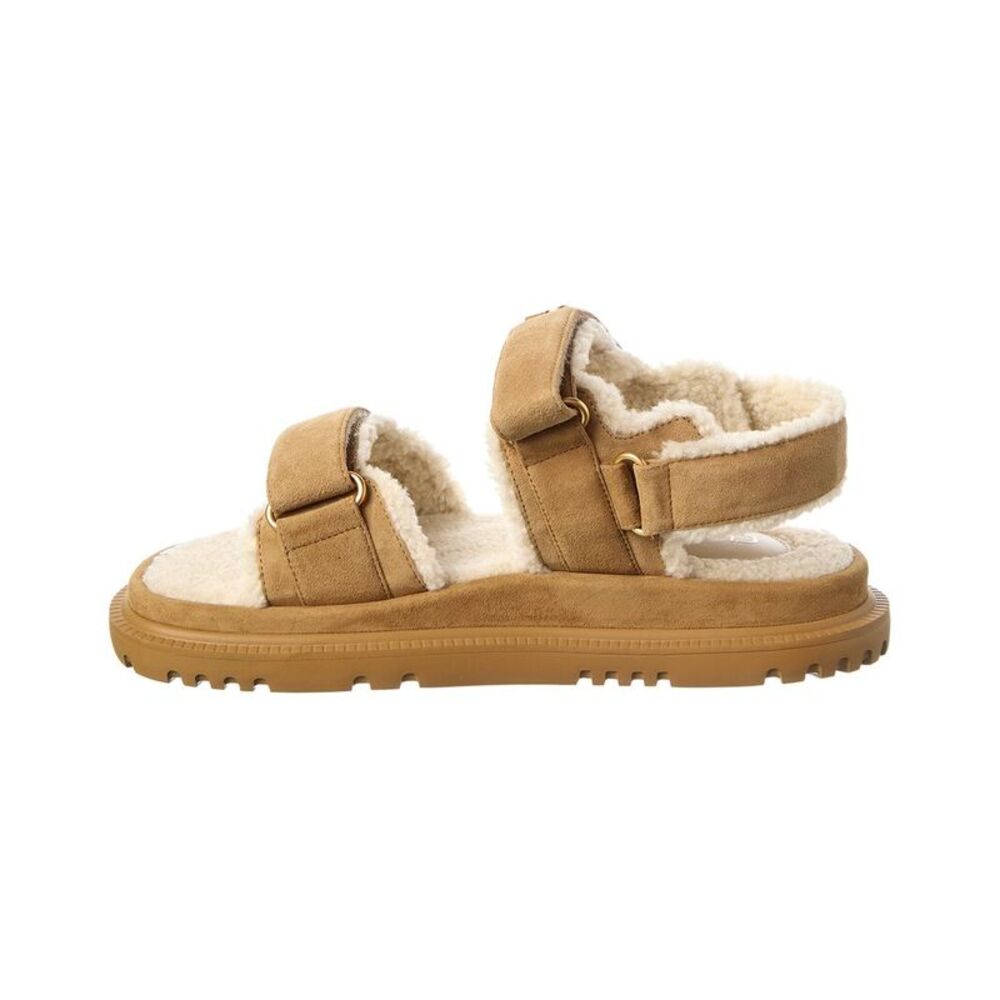 Dior Dioract Suede & Shearling Sandal, Brown - Picture 2 of 5